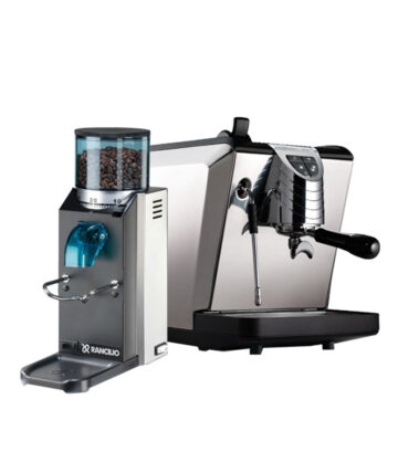 Nuova-Simonelli-Oscar-22-Nuova-Versione-Nera-&-Rancilio-Rocky-SD