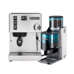 Rancilio-Silvia-V6-E-2020-&-Macinacaffè-Rocky-Inox