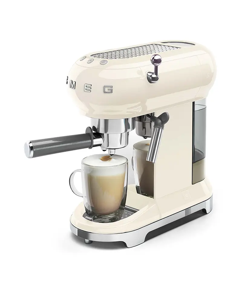 Smeg Macchina da Caffè Espresso manuale 50's Style, panna lucido –  ECF01CREU