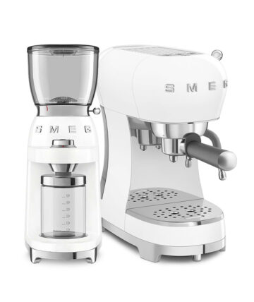 Smeg Macchina da Caffè Espresso & Macinacaffè bianco lucido