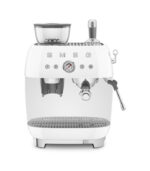 Smeg Macchina da Caffè Espresso Manuale con macinacaffè integrato 50’s Style – Bianco LUCIDO – EGF03WHEU