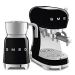 Smeg Macchina da Caffè Espresso & Montalatte 50’s Style nero lucido