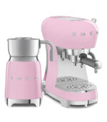Smeg Macchina da Caffè Espresso & Montalatte 50’s Style rosa lucido