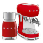 Smeg Macchina da Caffè Espresso & Montalatte 50’s Style rosso lucido